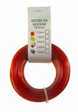 КОРДА D1.6ММ Х 15М (КВАДРАТ,ЧЕРВЕНА) - AC114-A