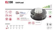 КОРДОВА ГЛАВА EASYLOAD D130 MM, M10X1.25 LHF + M8X1.25 LHM HQ - 50709104